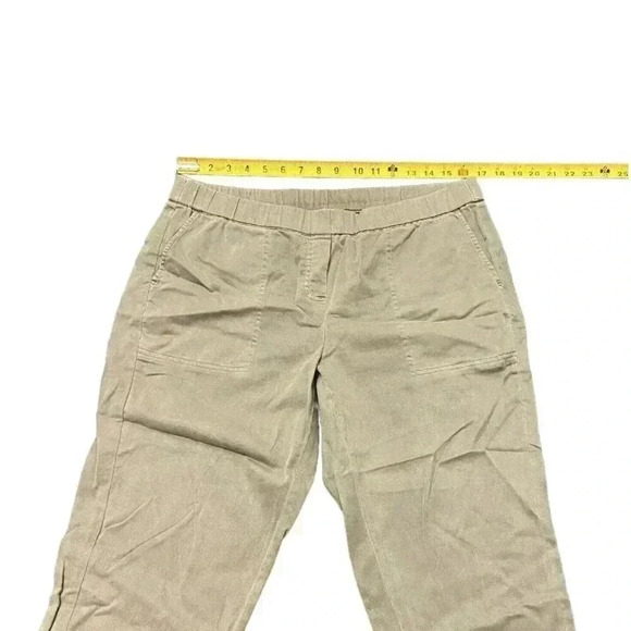 J Jill Pull On Pants Women’s Size Medium Petite Green Crop Pockets Cotton Tencel - Picture 4 of 8